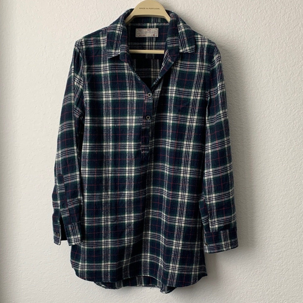 JACHS Girlfriend Blue and Green Checkered Button Down
